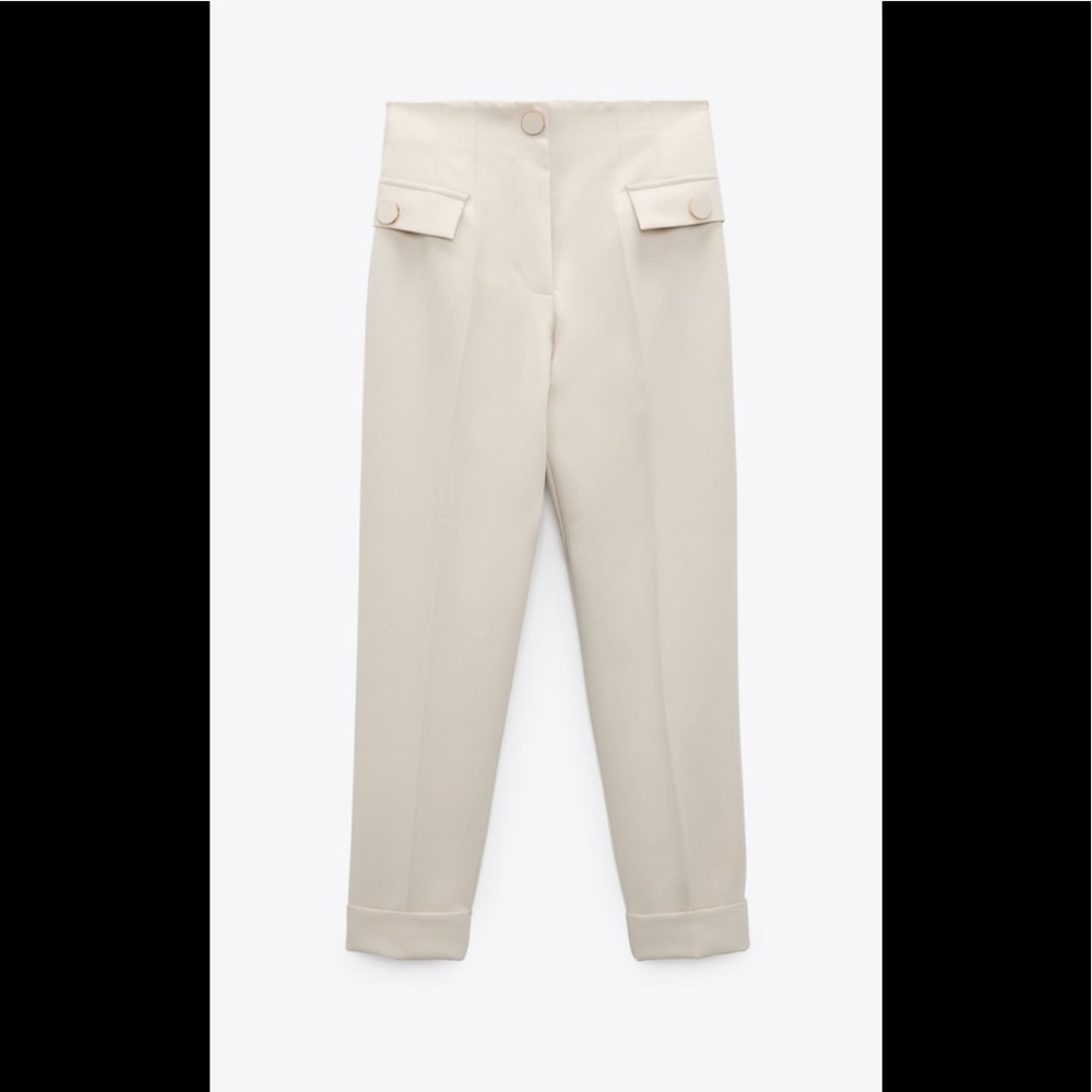 Zara EUC Cream Ankle Cropped Pants - Picture 8 of 11